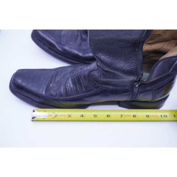 Reyme Boots Western Armadillo Black Leather Pointed Toe Side Zip Mex 28.5 US 9.5 - Picture 12 of 12